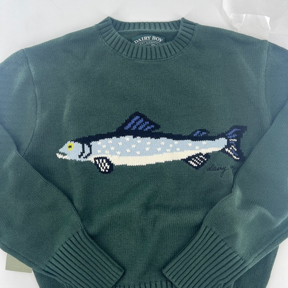 DAIRY BOYTHE FISHERMAN'S DAUGHTER SWEATER GREEN NEW XS - Picture 1 of 12